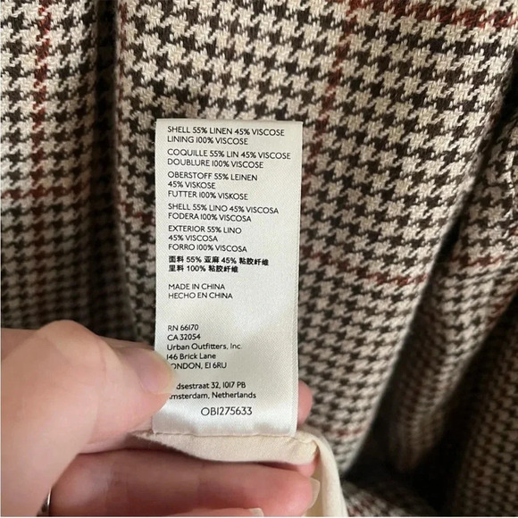 Free People Plaid Beckett Boyfriend Blazer size medium - Picture 9 of 9